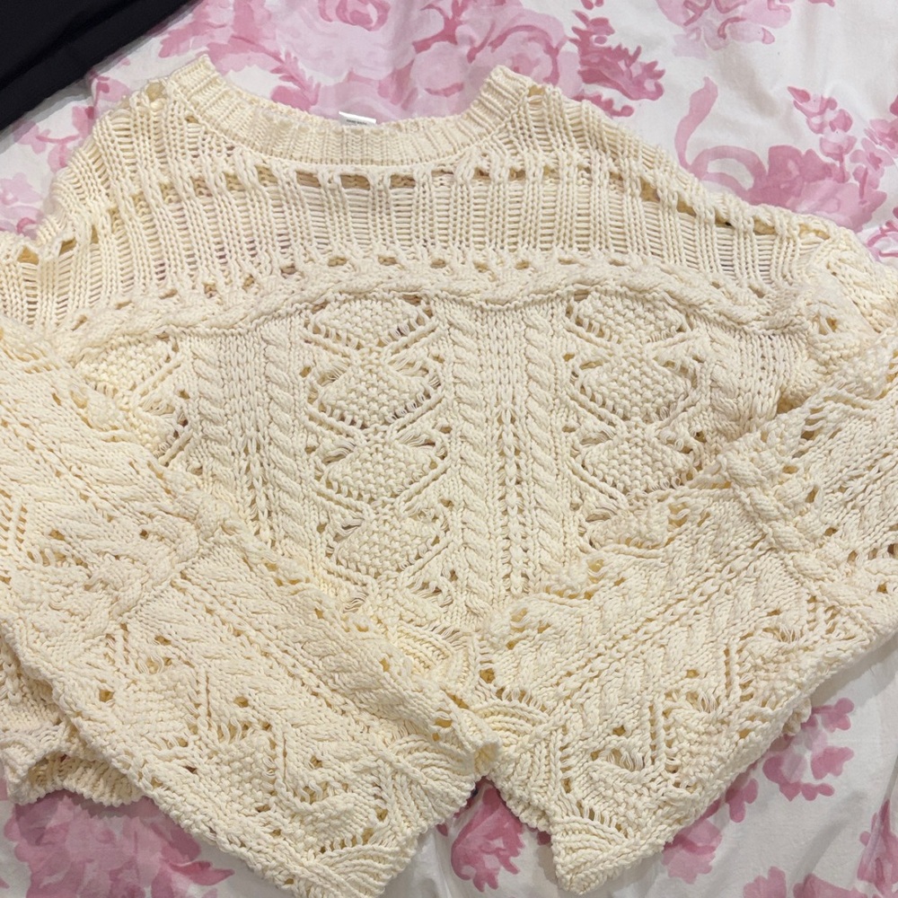 Altar'd State Cream Knit Sweater